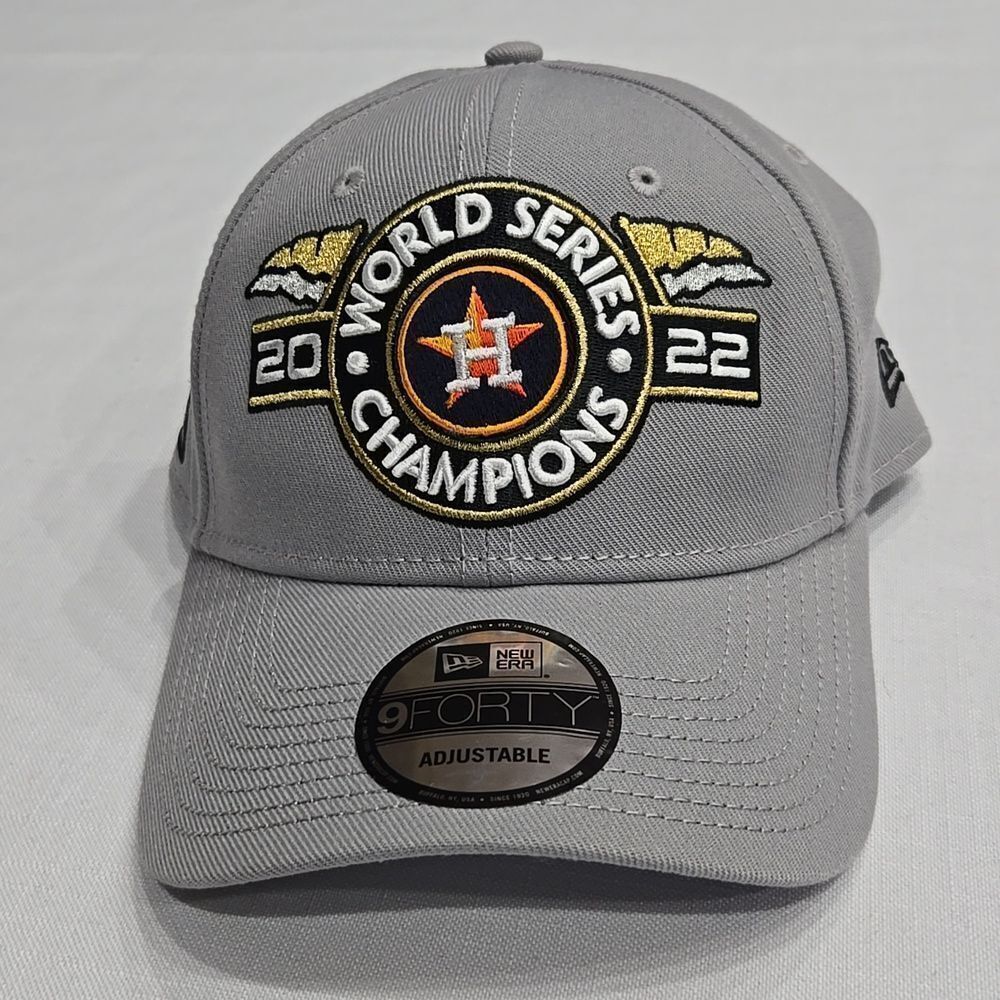 New Era Houston Astros Snapback‎ Hat Gray 2022 World Series Champions 9Forty